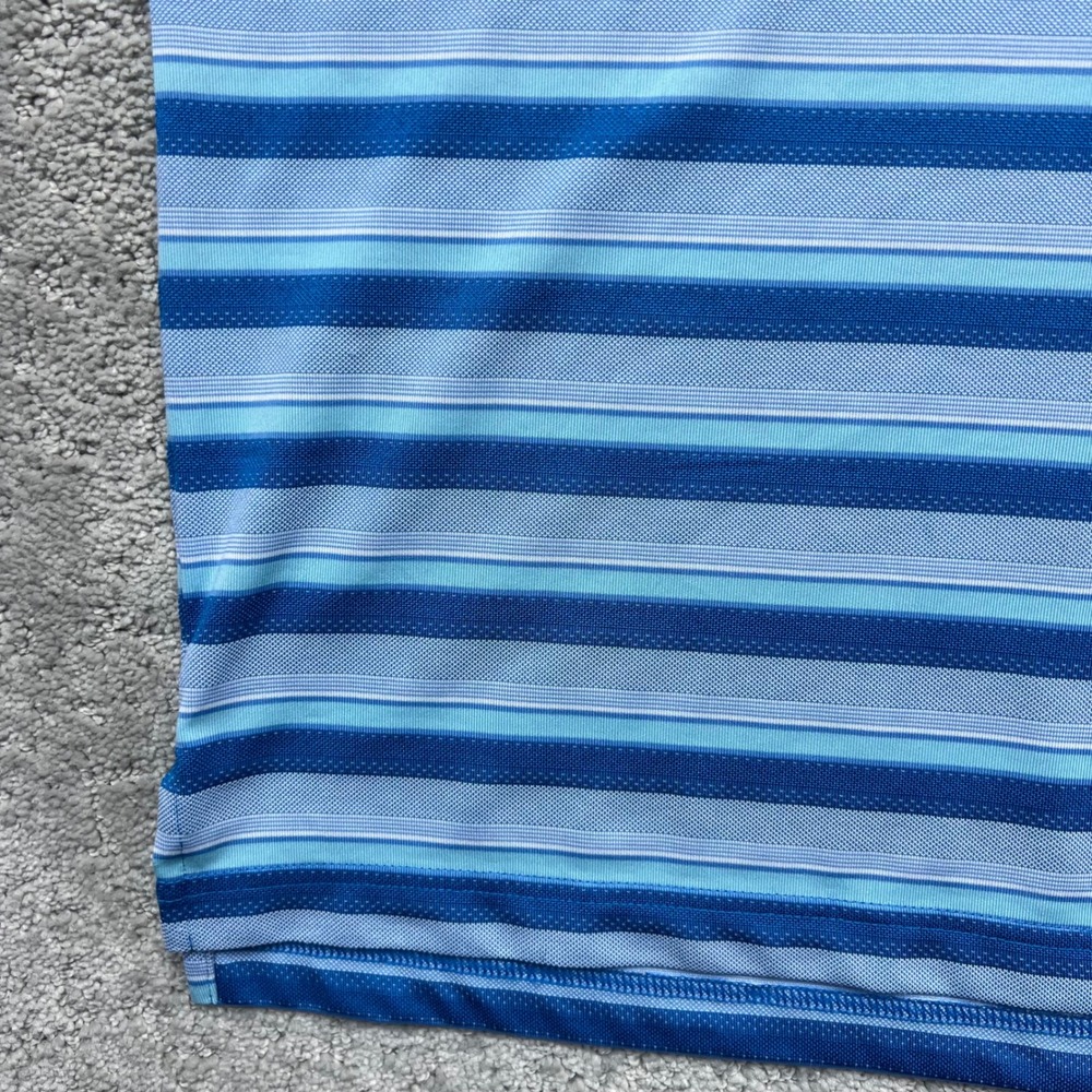 Adidas ClimaCool Golf Polo Shirt Mens Large Blue Striped Tumble Creek Club - Picture 5 of 14